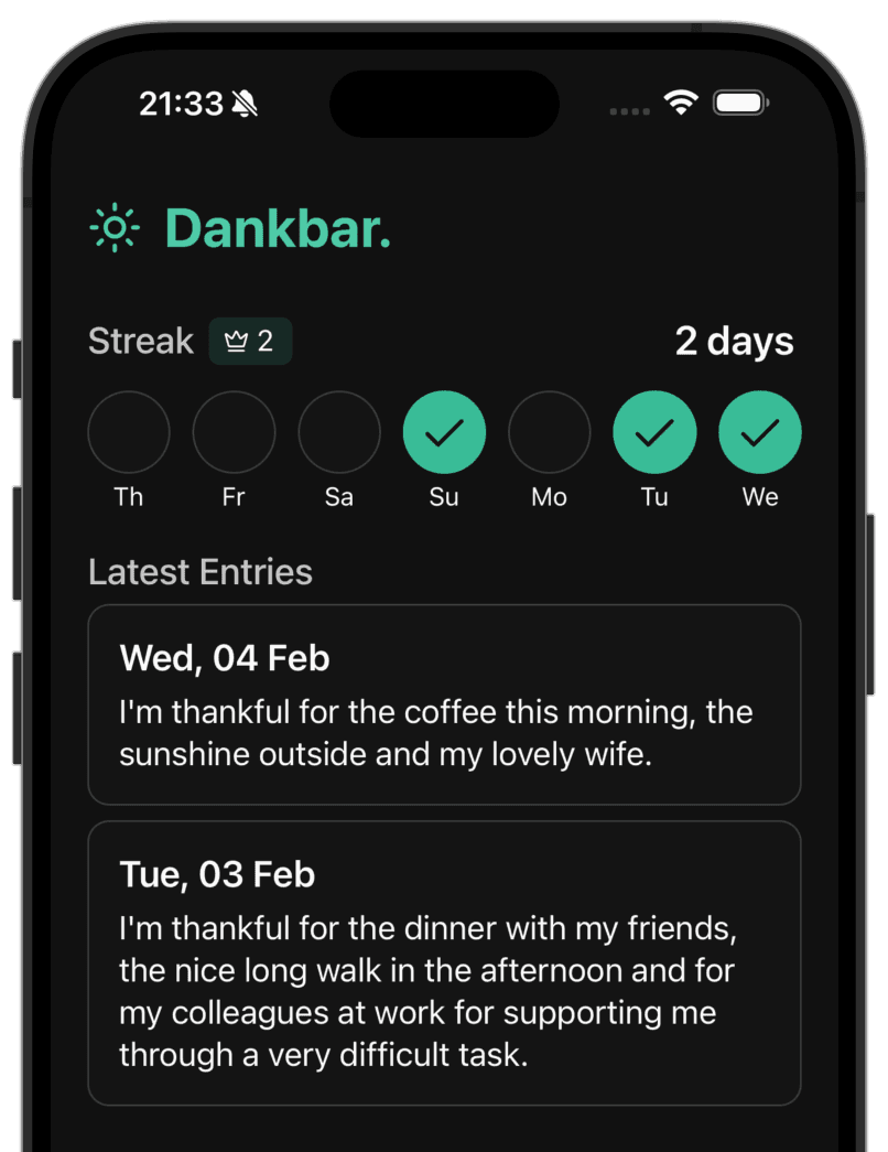 Dankbar app demo